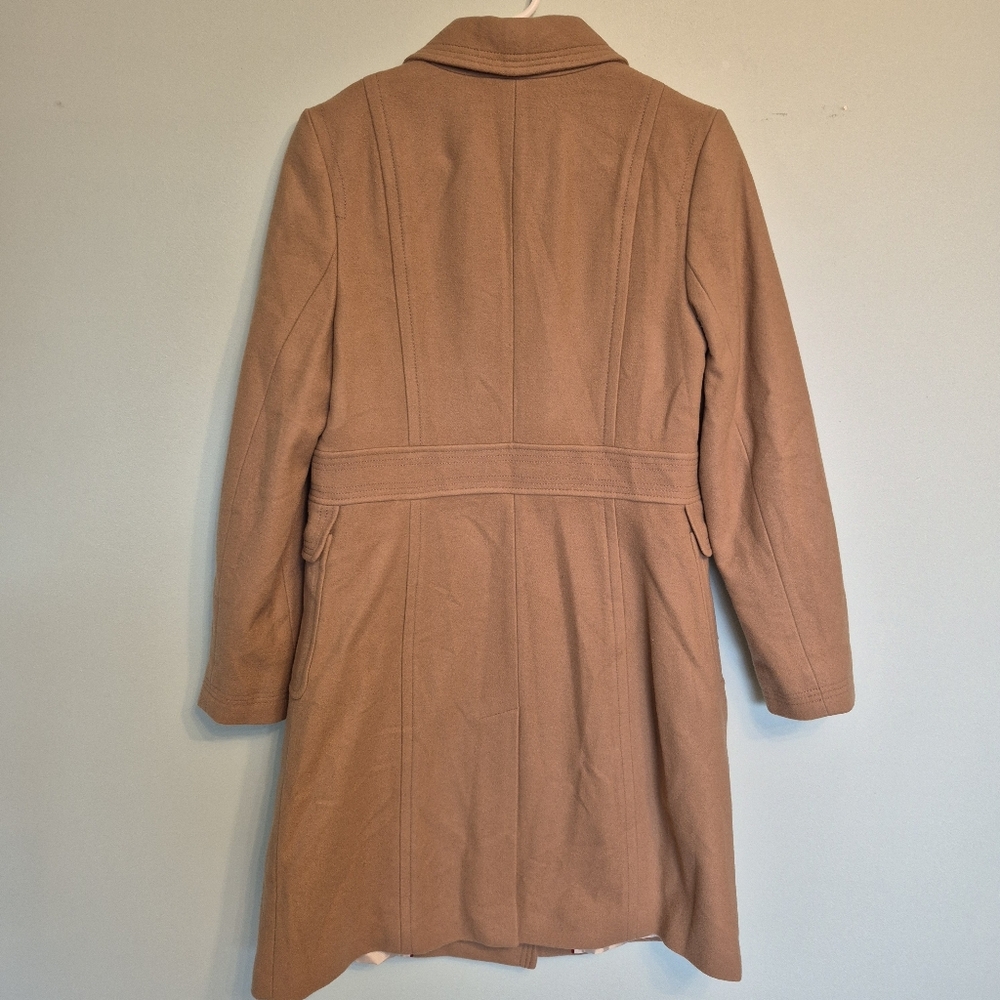 Banana Republic Heritage Womens Quiet Lux Camel Wool Double Breasted Coat Size M - Picture 8 of 10